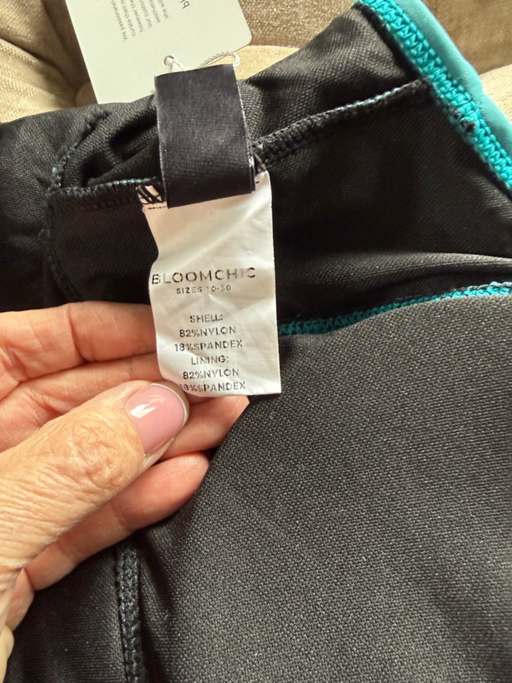 BloomChic Teal & Black Twist-Front One-Piece Swimsuit - Picture 7 of 9